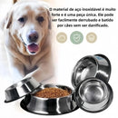 Comedouro ou Bebedouro Inox Antiderrapante Para Cães e Gatos
