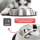 Comedouro ou Bebedouro Inox Antiderrapante Para Cães e Gatos
