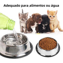 Comedouro ou Bebedouro Inox Antiderrapante Para Cães e Gatos